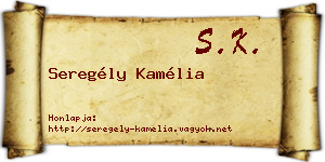 Seregély Kamélia névjegykártya